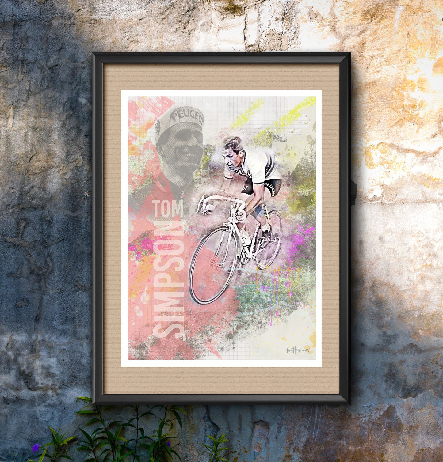 Tom Simpson - Cycling Art Print - Option 2