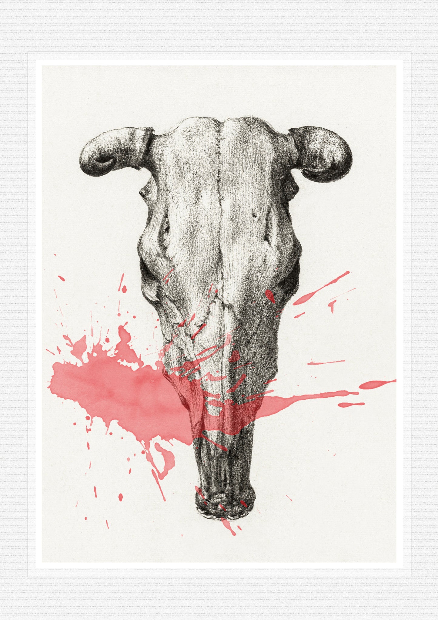 Skull with red splash - Modern Wall Art Print
