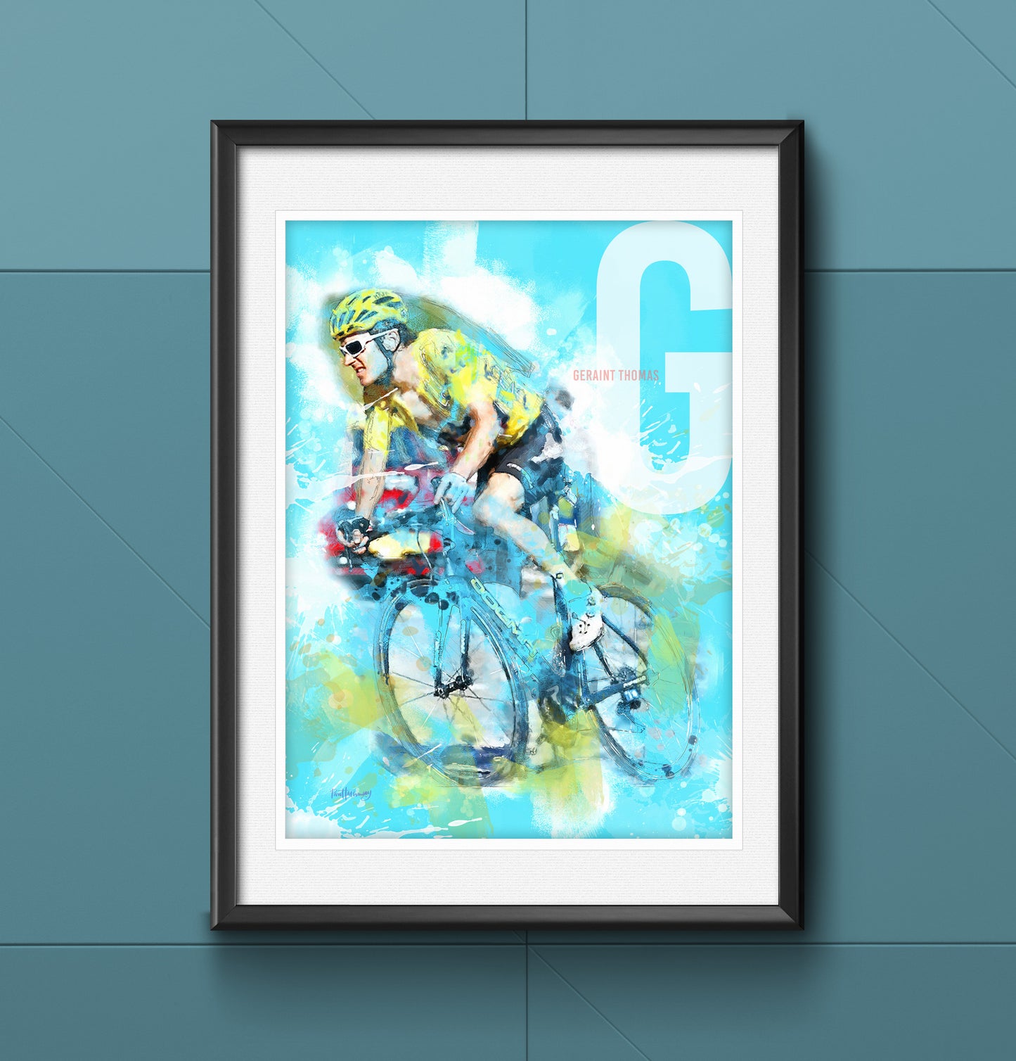 Geraint Thomas - Cycling Art Print - Option 1