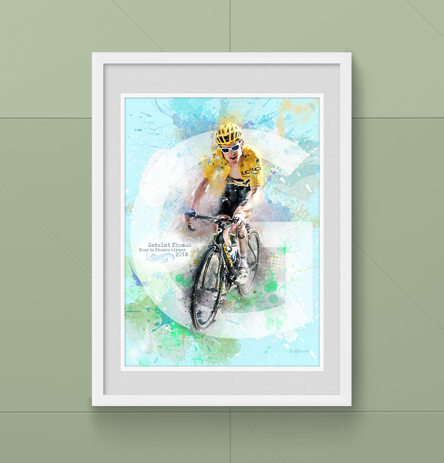 Geraint Thomas - Cycling Art Print - Option 2