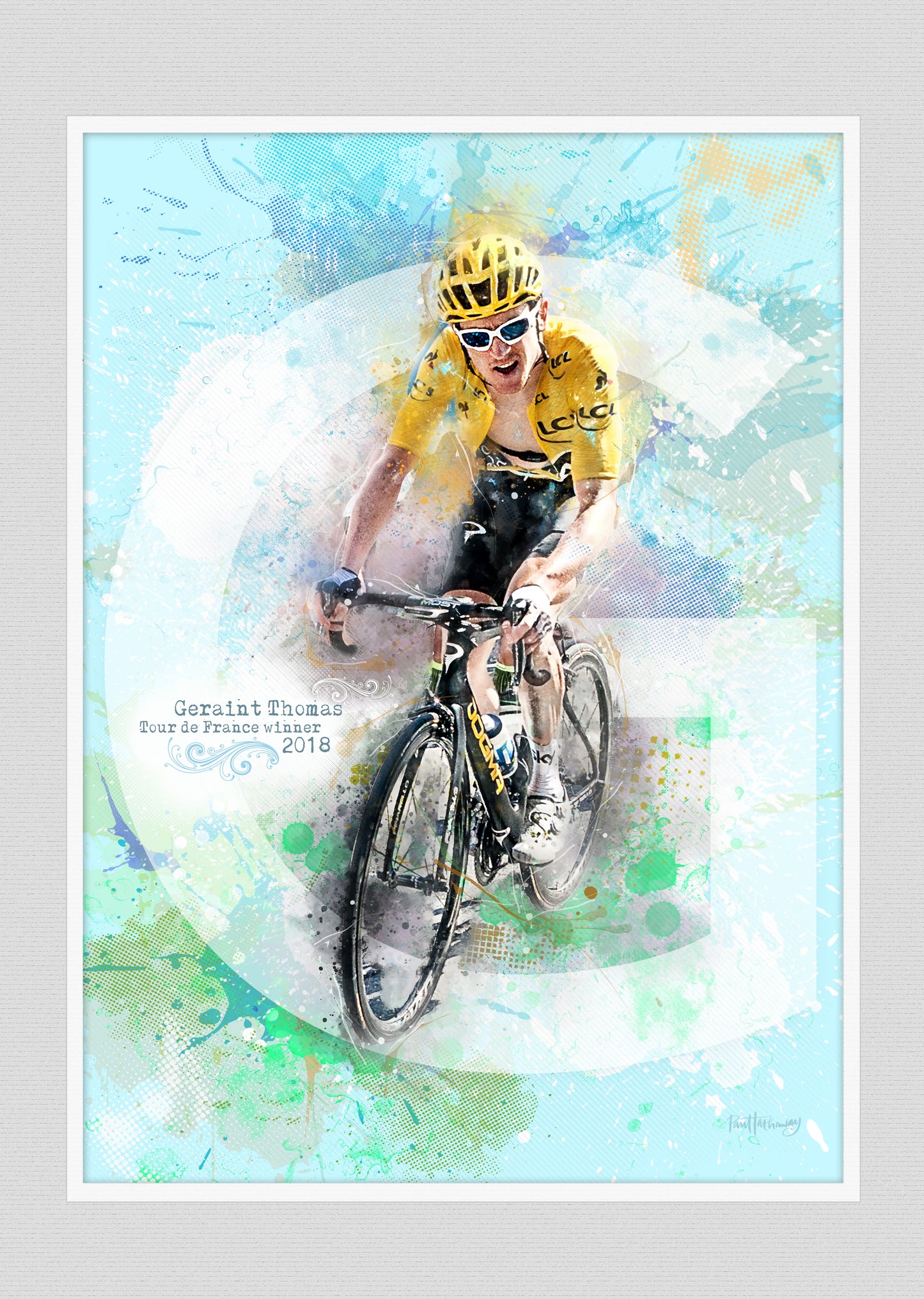 Geraint Thomas - Cycling Art Print - Option 2