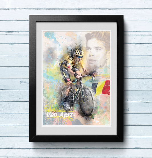 wout van aert cycling poster