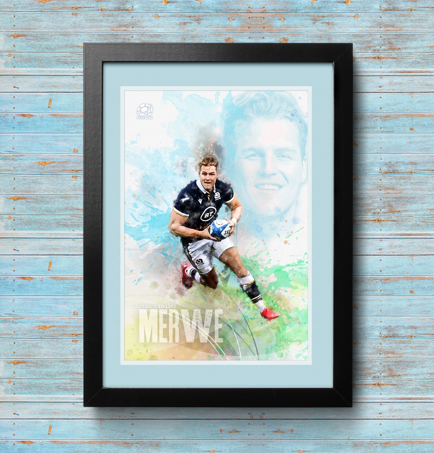 Duhan van der Merwe - Scotland Rugby Art Print