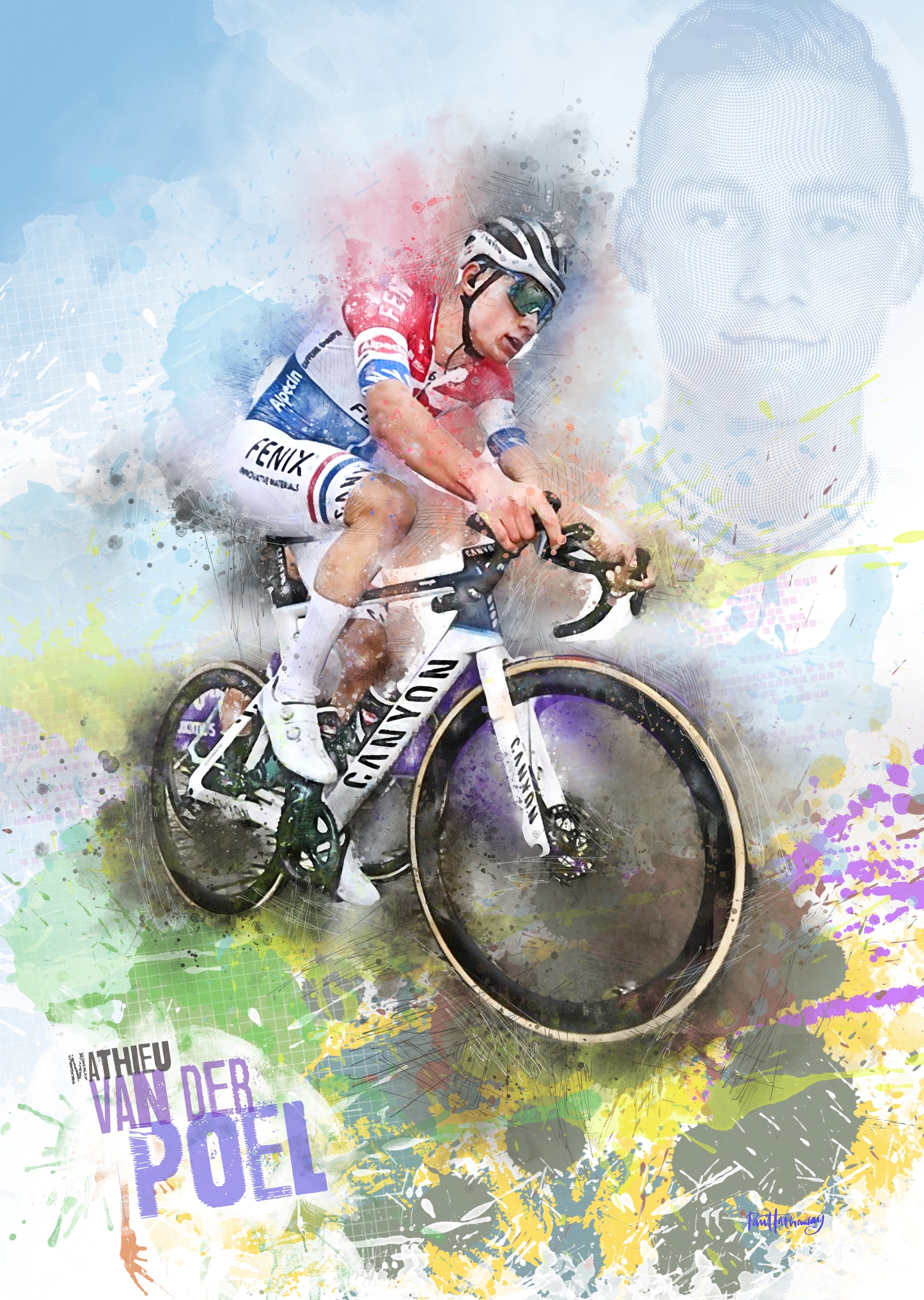 Mathieu van der Poel - Cycling Art Print