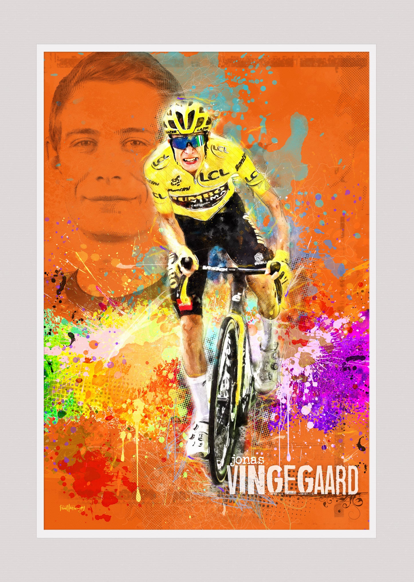 Jonas Vingegaard - Cycling Art Print - Option 1