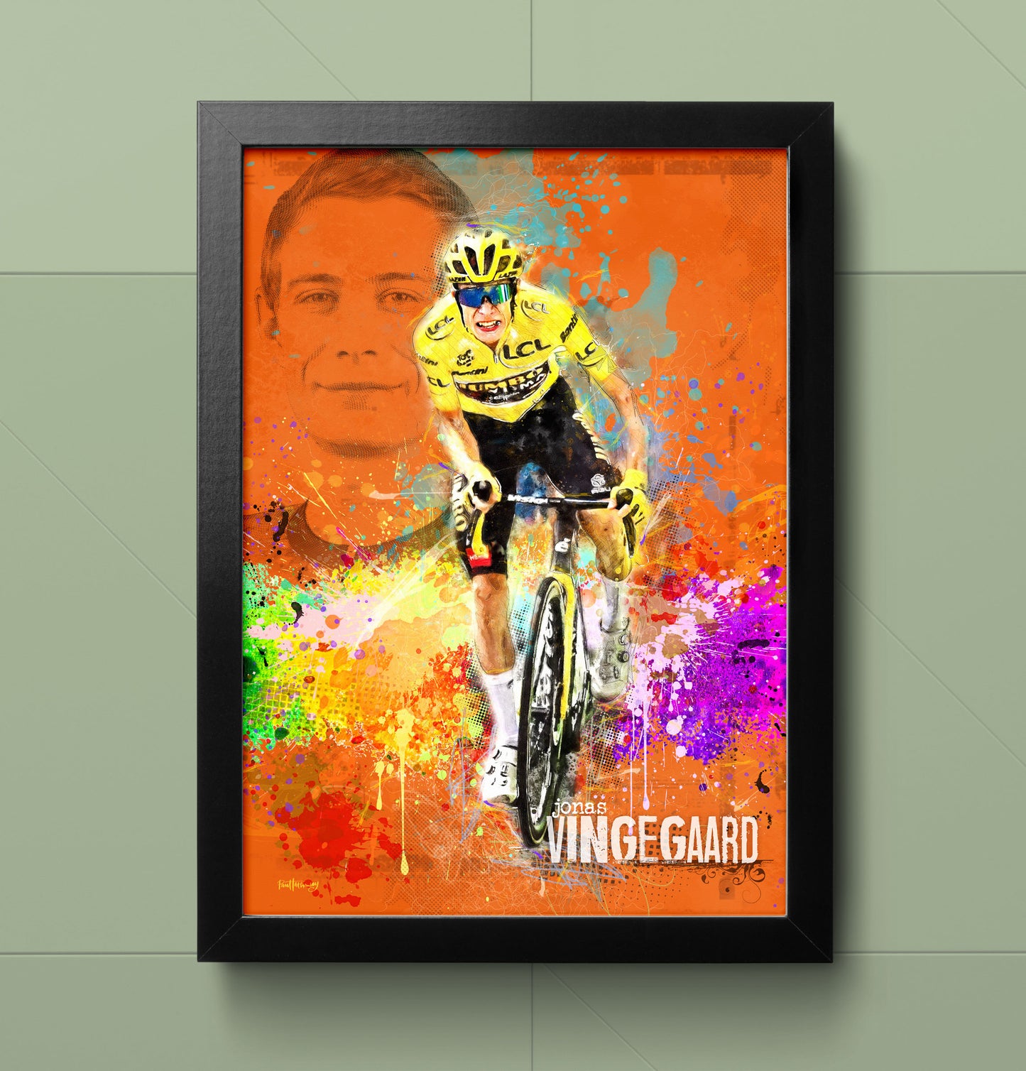 Jonas Vingegaard - Cycling Art Print - Option 1