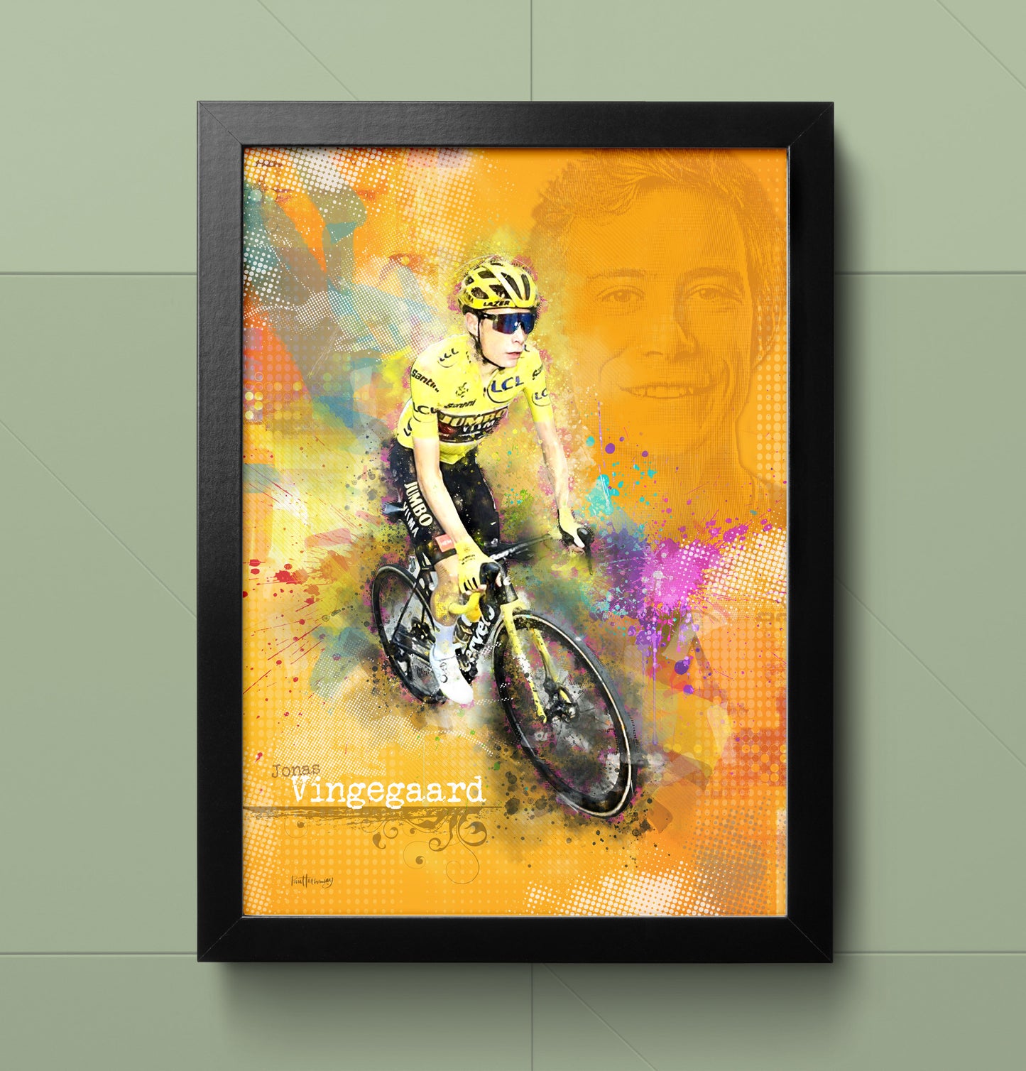 Jonas Vingegaard - Cycling Art Print - Option 2