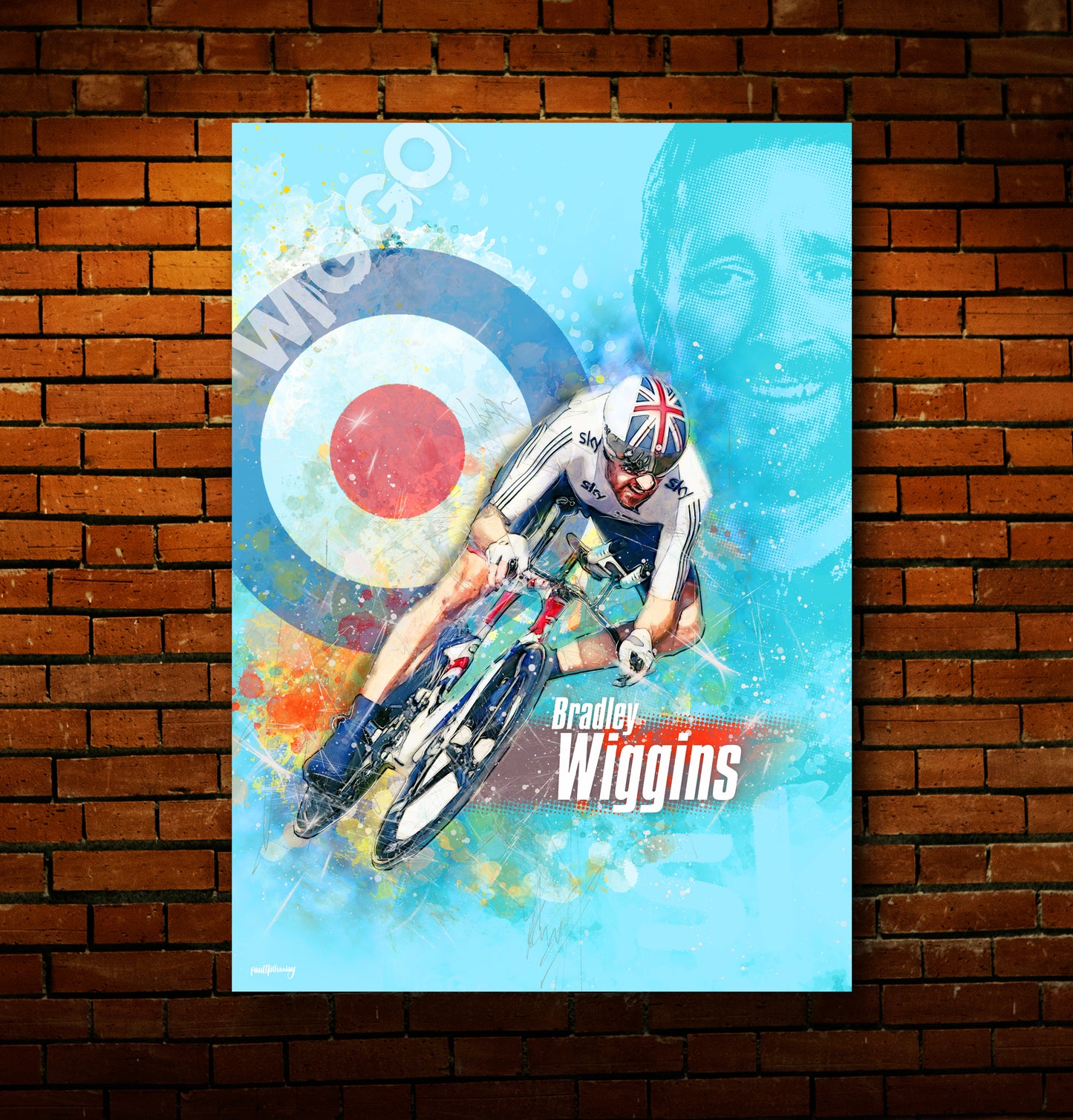 Bradley Wiggins - Cycling Art Print - Option 1