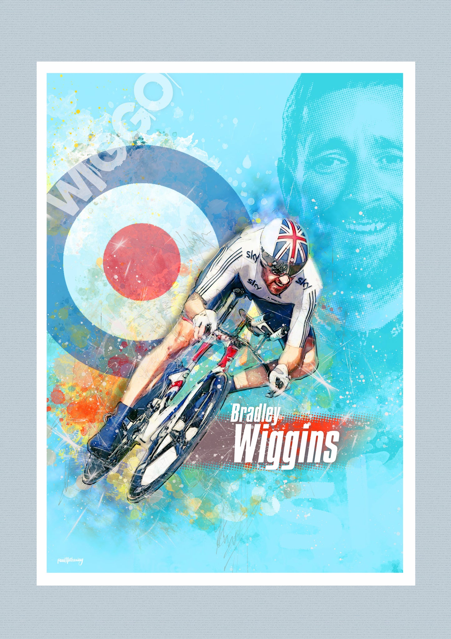 Bradley Wiggins - Cycling Art Print - Option 1
