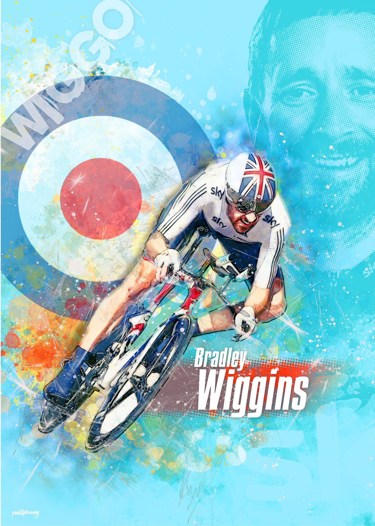 Bradley Wiggins - Cycling Art Print - Option 1