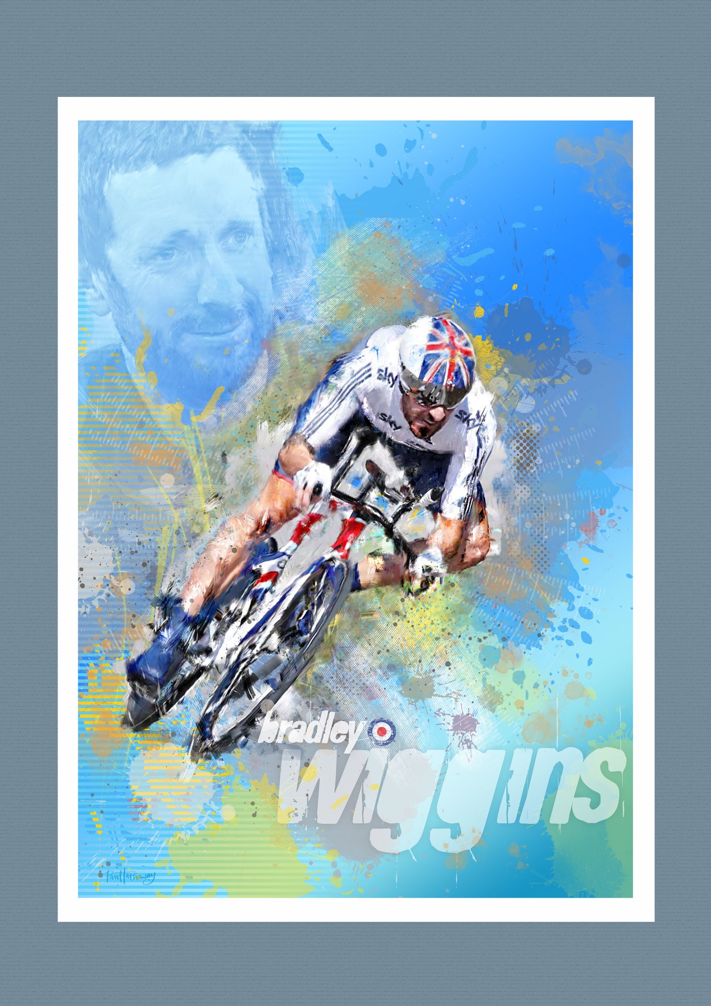 Bradley Wiggins - Cycling Art Print - Option 2