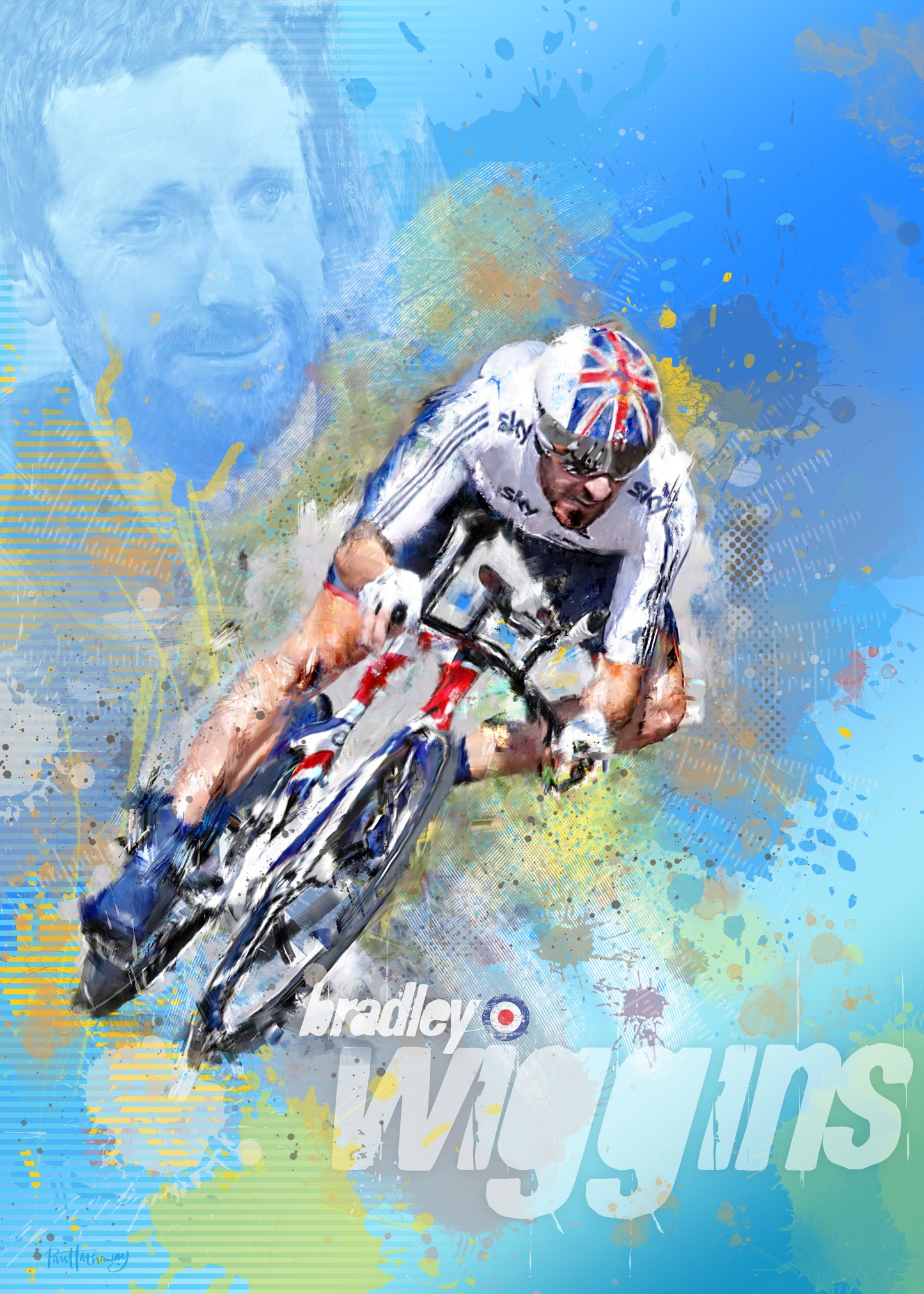 Bradley Wiggins - Cycling Art Print - Option 2