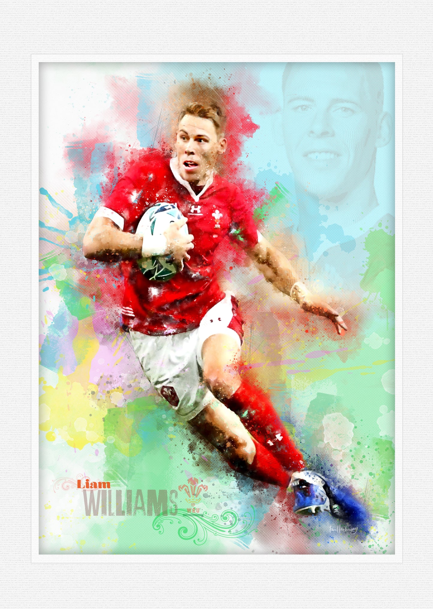 Liam Williams - Welsh Rugby Art Print