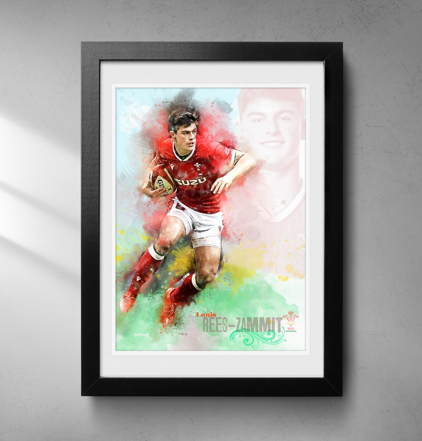 Louis Rees-Zammit - Welsh Rugby Art Print