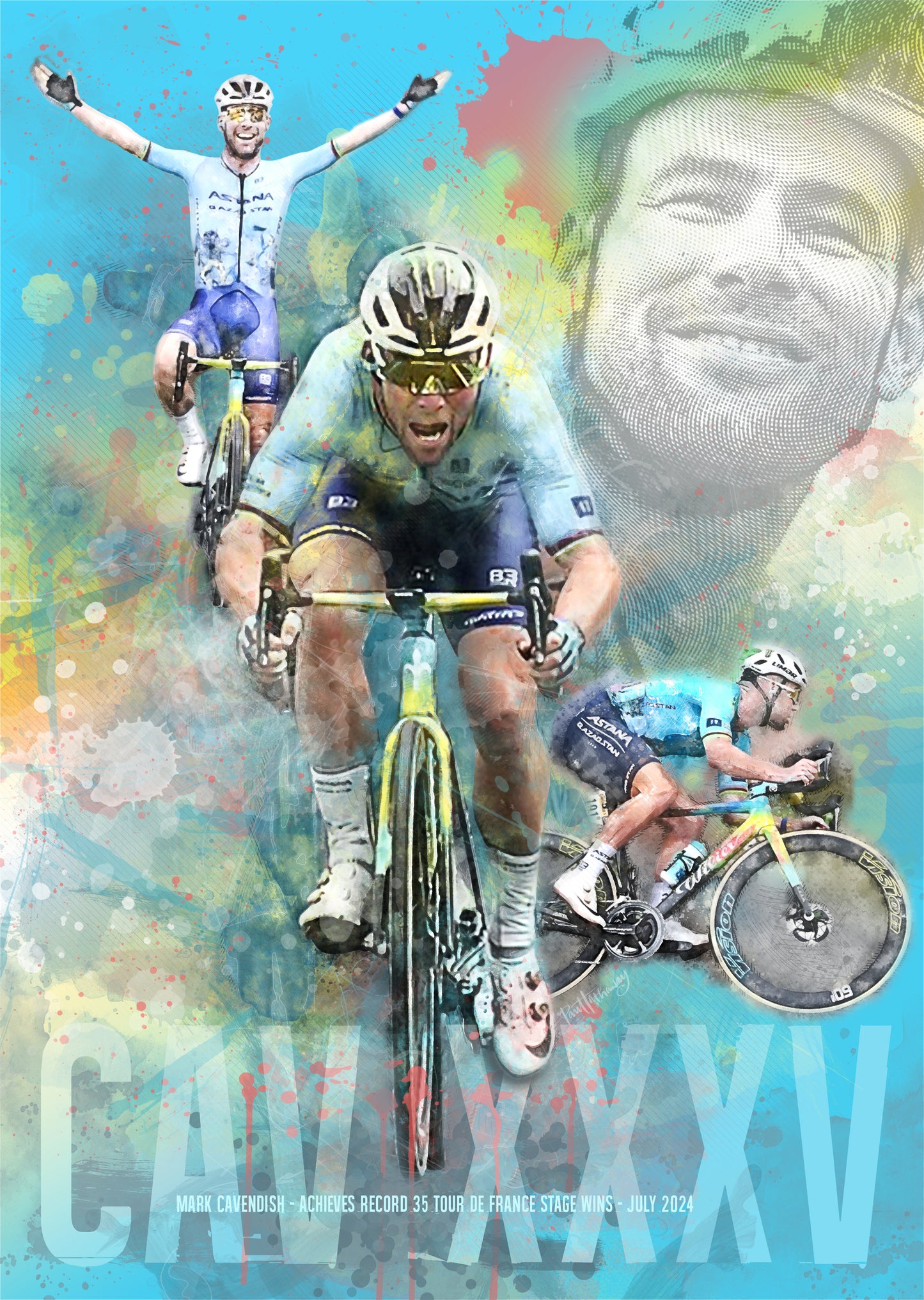 Mark Cavendish - Cycling Art Print - Option 5