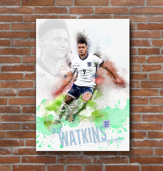 Ollie Watkins, Aston Villa & England - Football Art Print