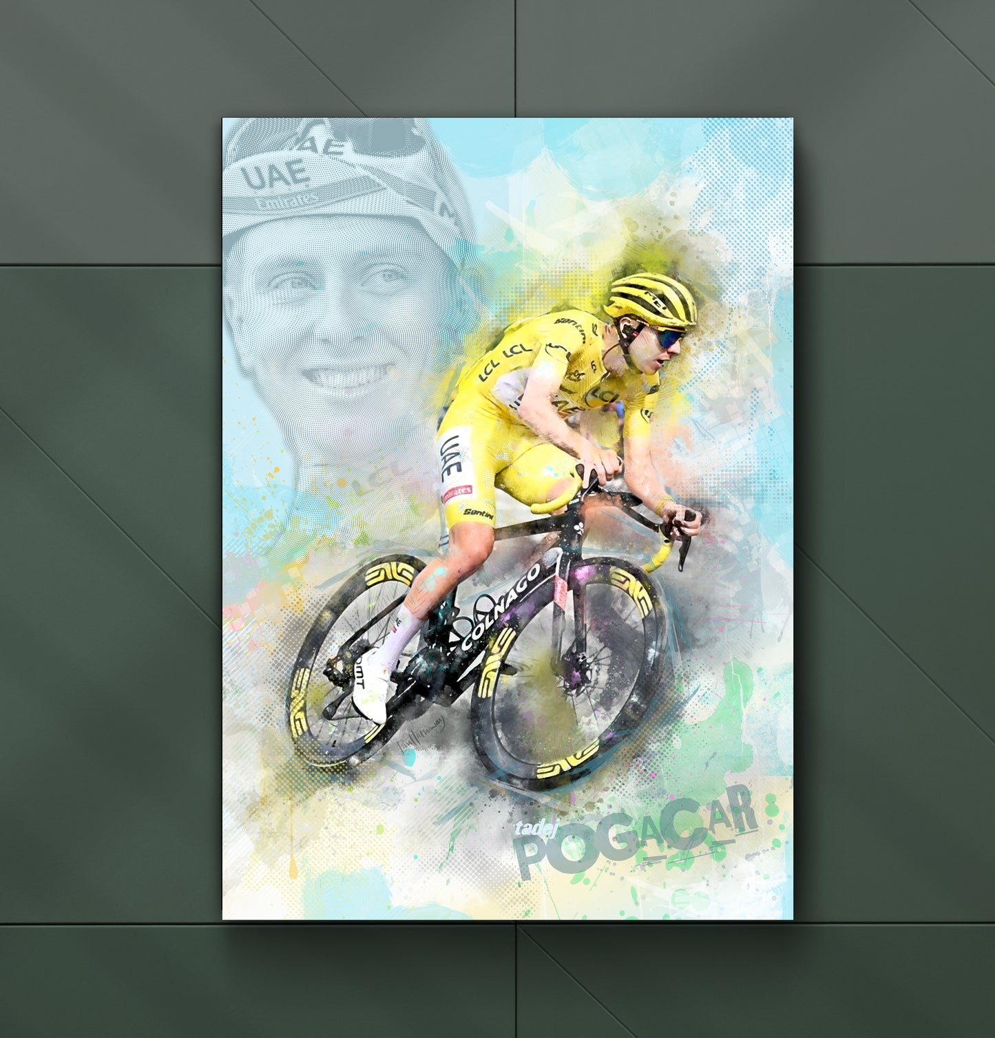 Tadej Pogacar - Cycling Art Print - Option 3