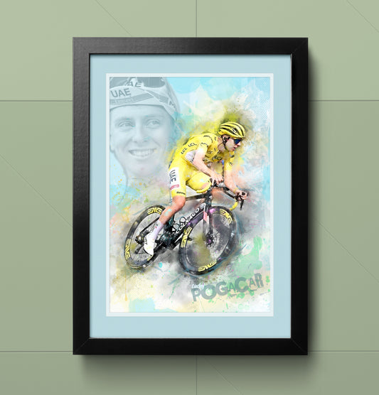 Tadej Pogacar - Cycling Art Print - Option 3