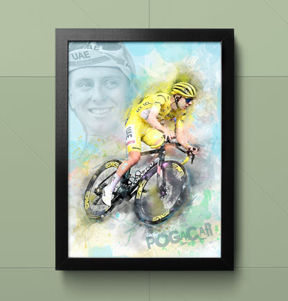 Tadej Pogacar - Cycling Art Print - Option 3