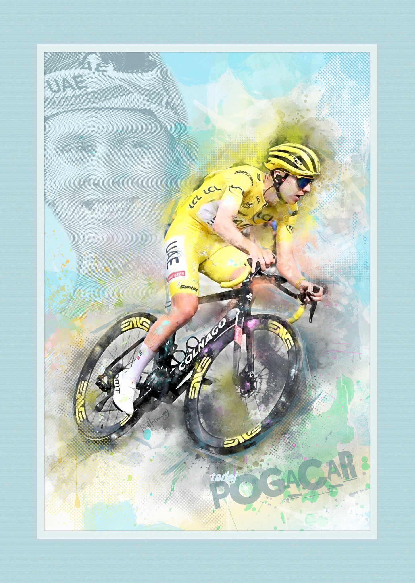 Tadej Pogacar - Cycling Art Print - Option 3