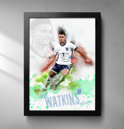 Ollie Watkins, Aston Villa & England - Football Art Print