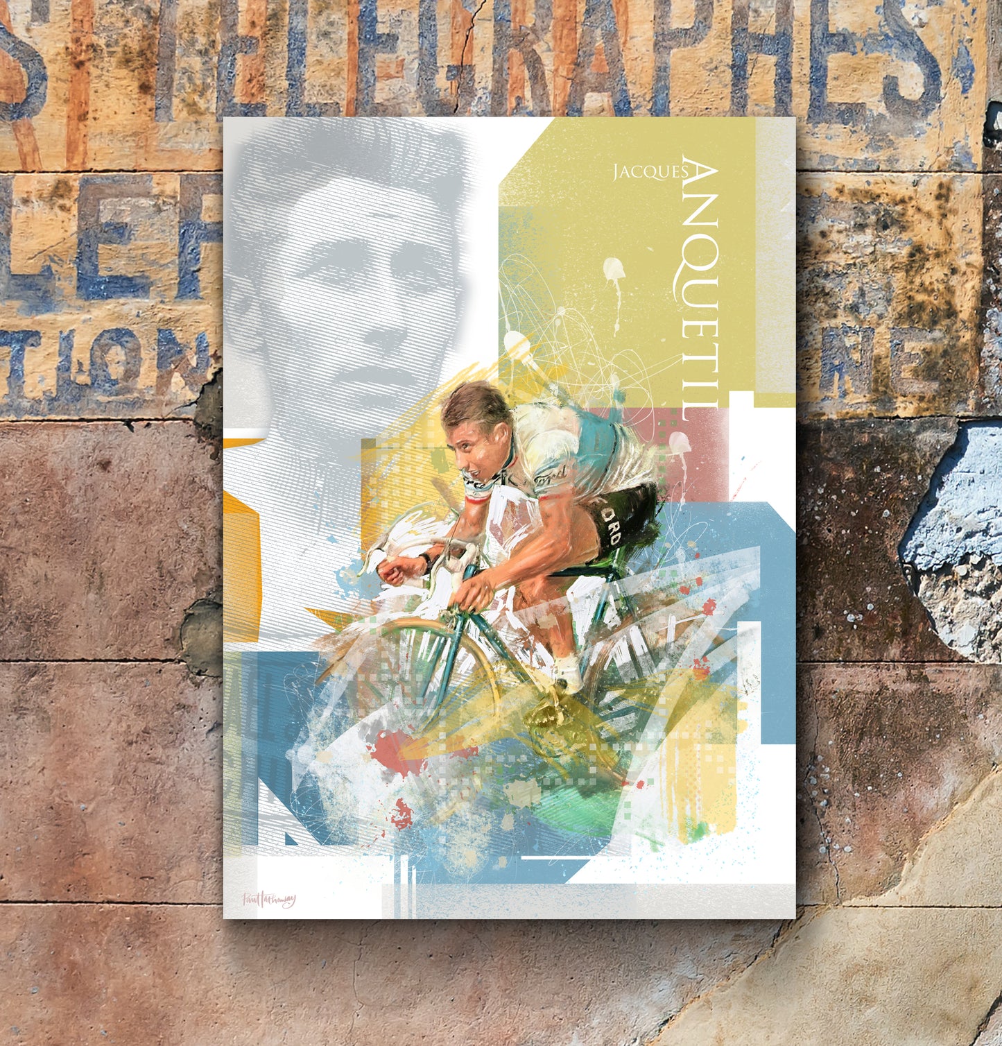 Jacques Anquetil - Cycling Art Print - Option 2