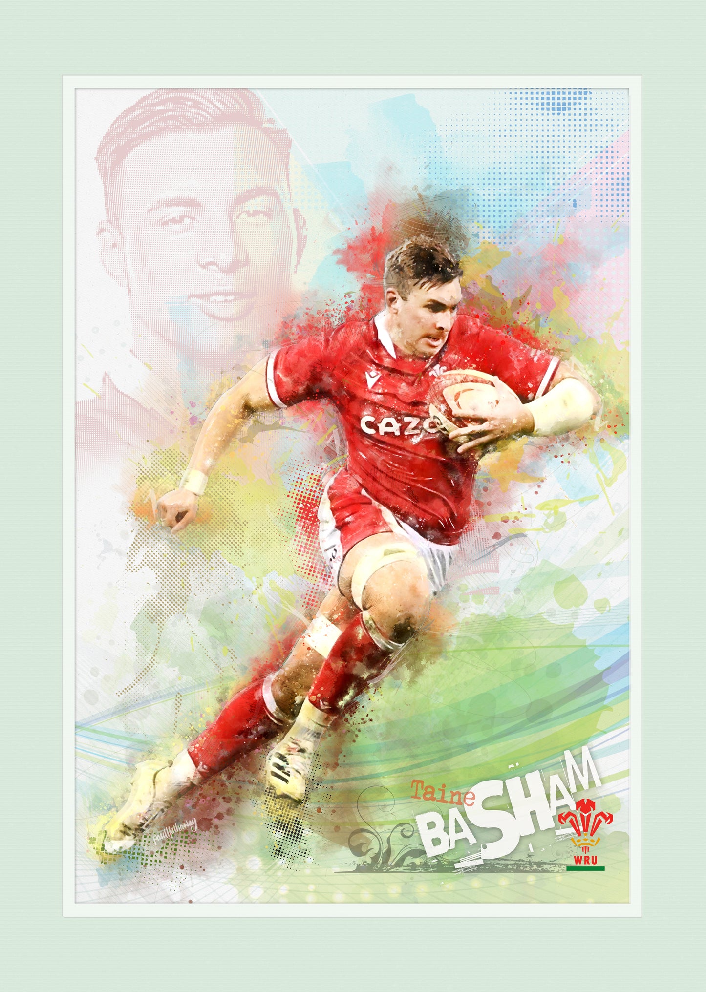 Taine Basham - Welsh Rugby Art Print