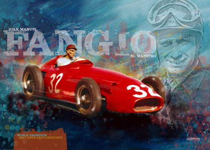 Fangio - Motor Racing Art Print