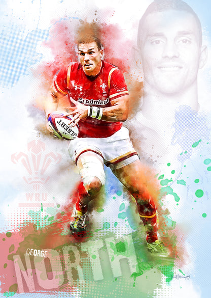 George North - Welsh Rugby Art Print