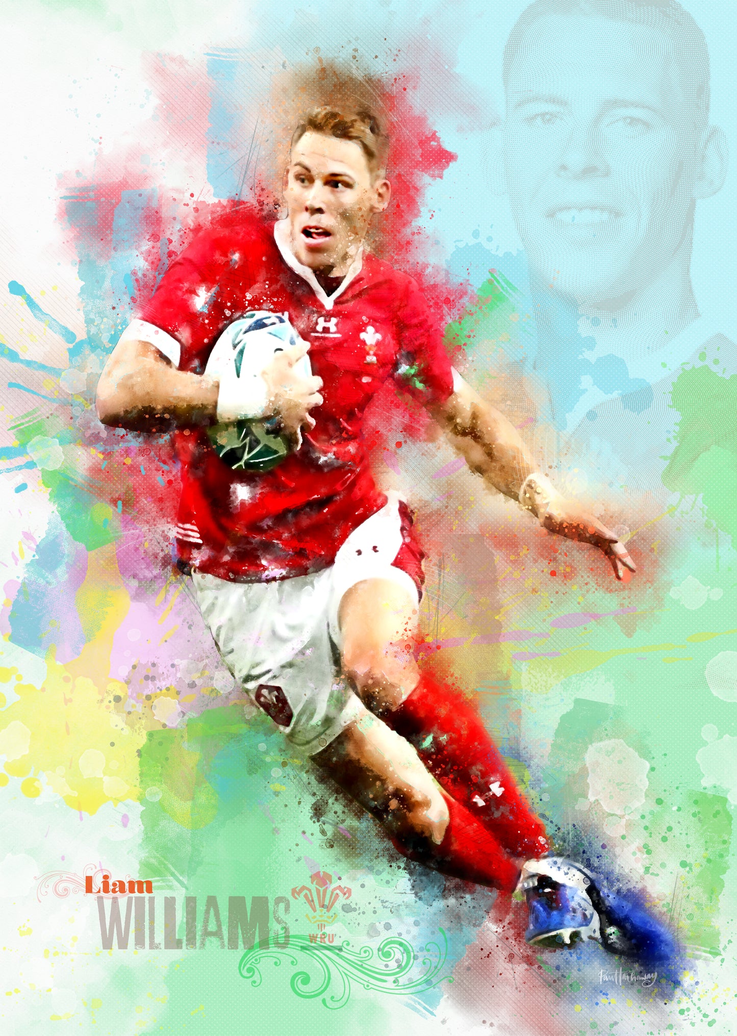 Liam Williams - Welsh Rugby Art Print