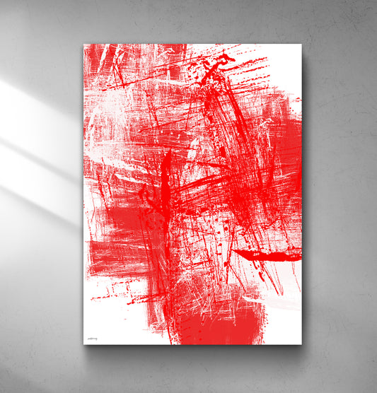 Study in Red and White - Abstract Wall Art Print