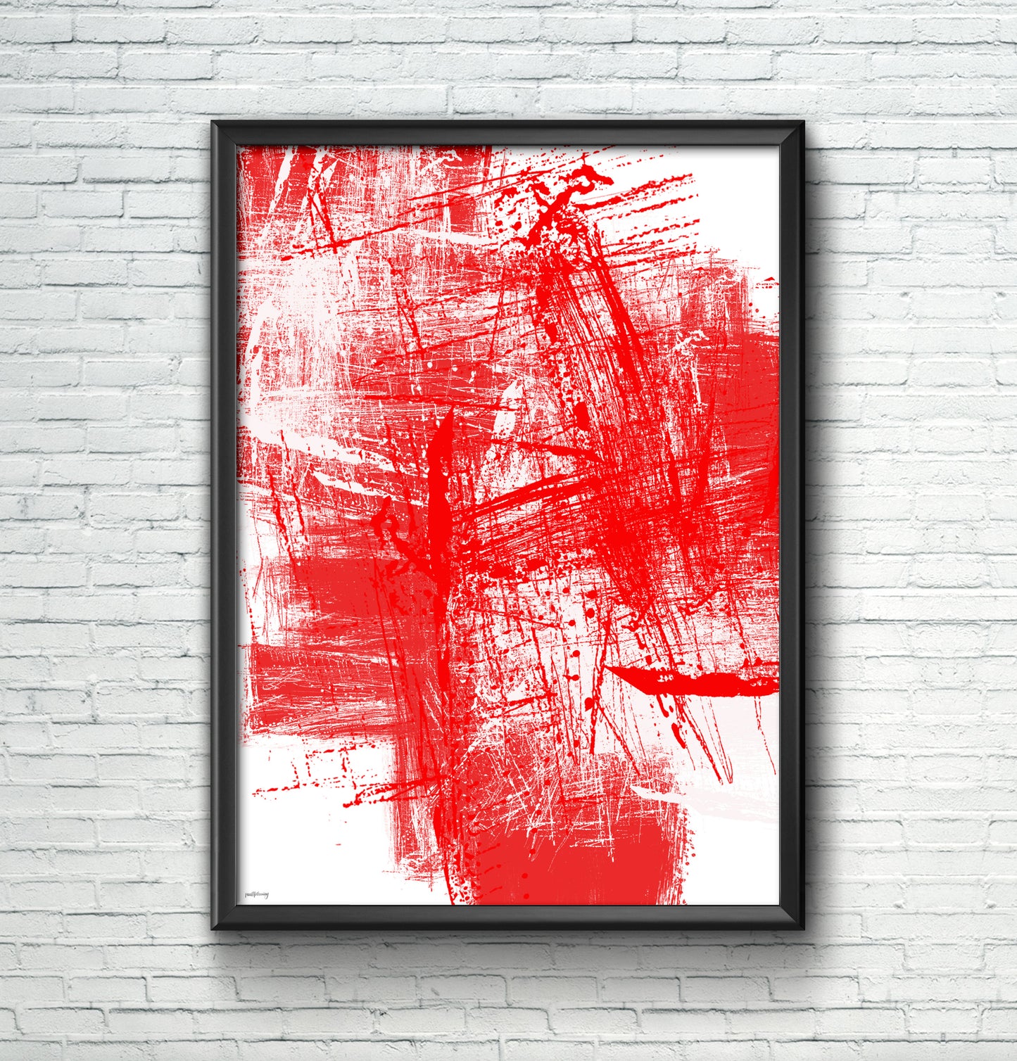 Study in Red and White - Abstract Wall Art Print