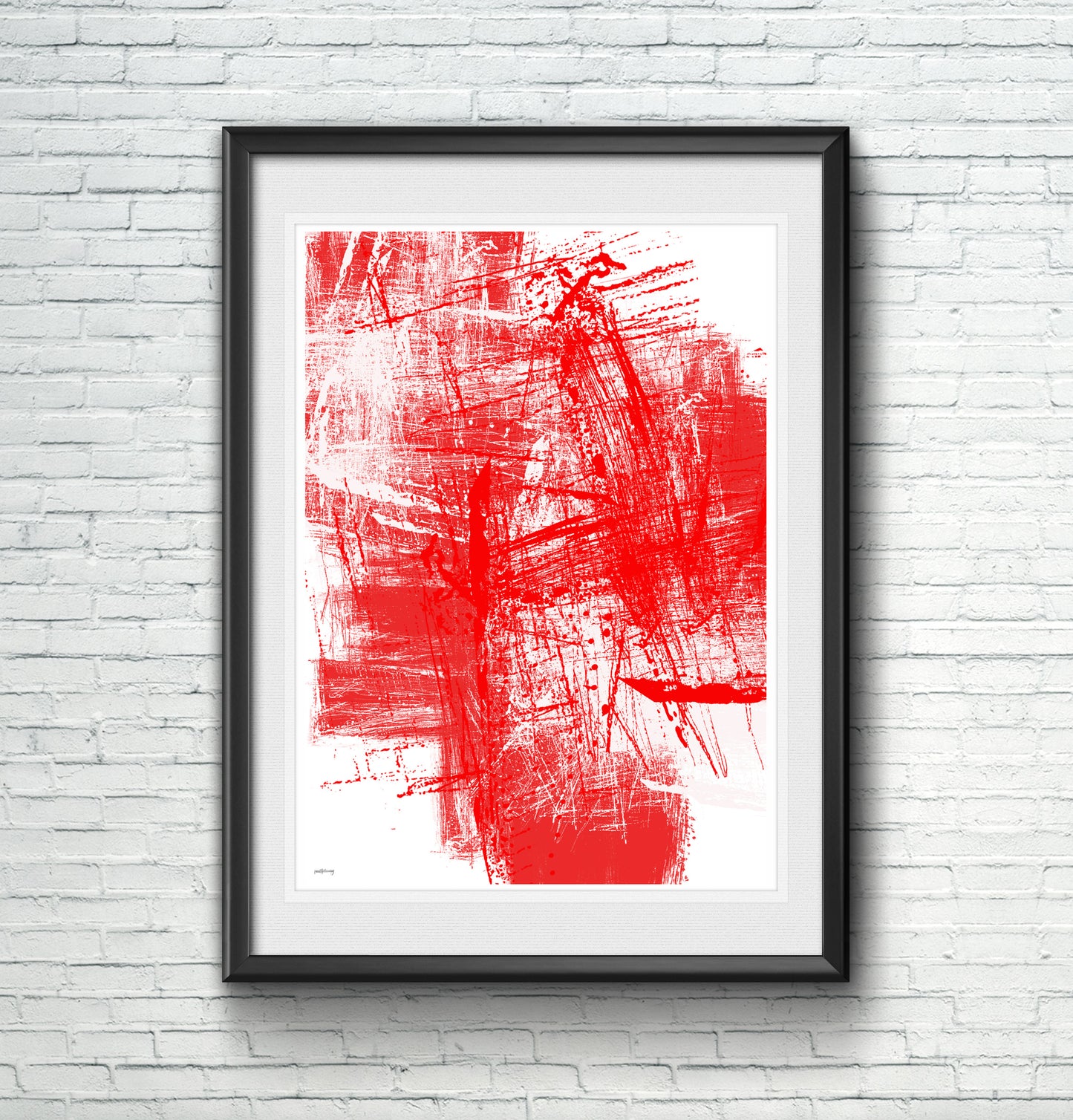 Study in Red and White - Abstract Wall Art Print