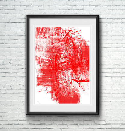 Study in Red and White - Abstract Wall Art Print