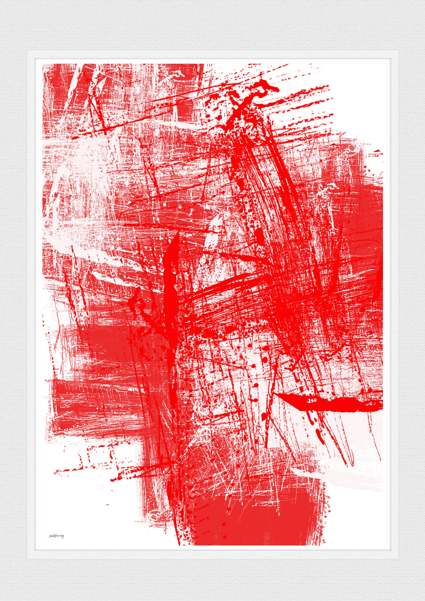 Study in Red and White - Abstract Wall Art Print