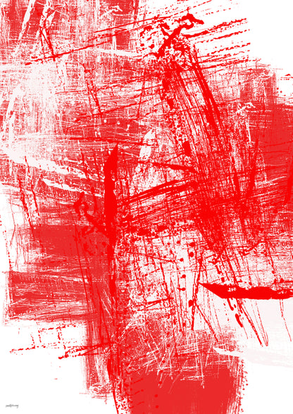 Study in Red and White - Abstract Wall Art Print