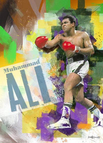 muhammad ali boxing art print/poster