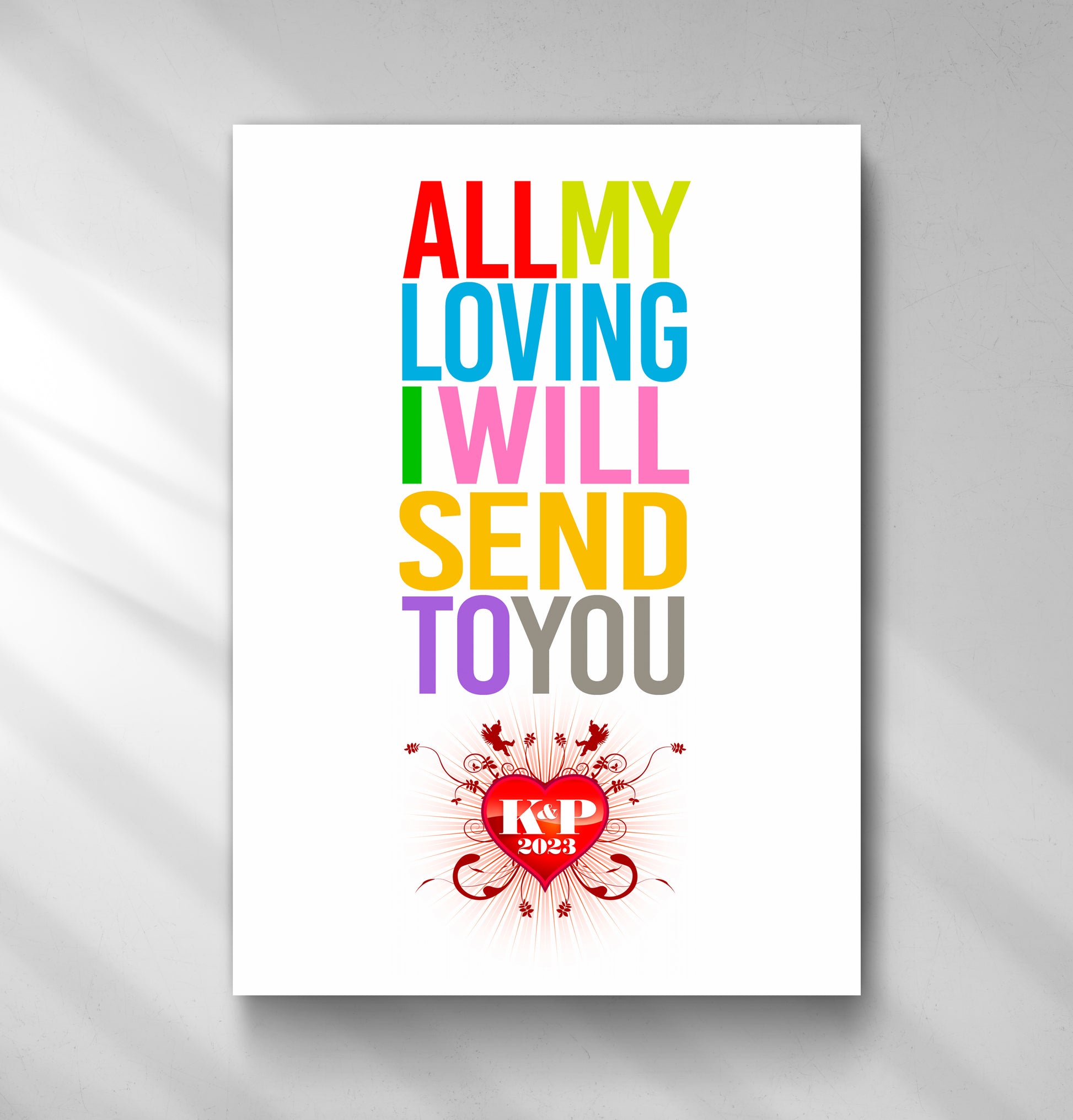 wall art canvas print - all my loving