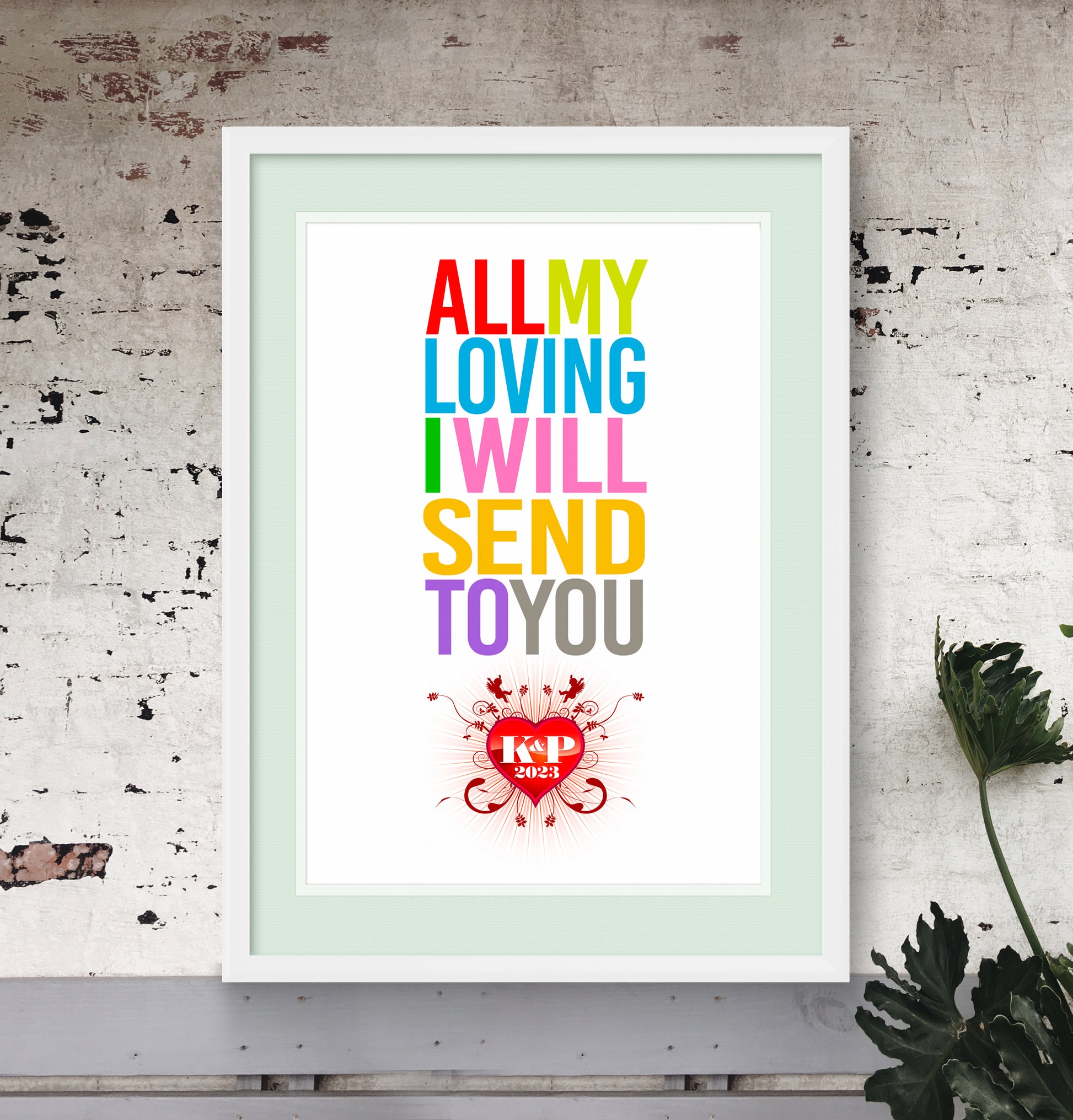 Wall art - all my loving - interior design print