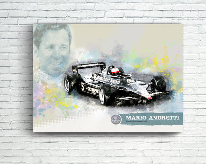 mario andretti formula 1 canvas print