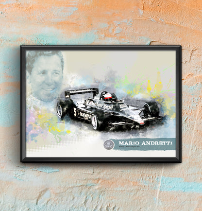 Mario Andretti - Motor Racing Art Print