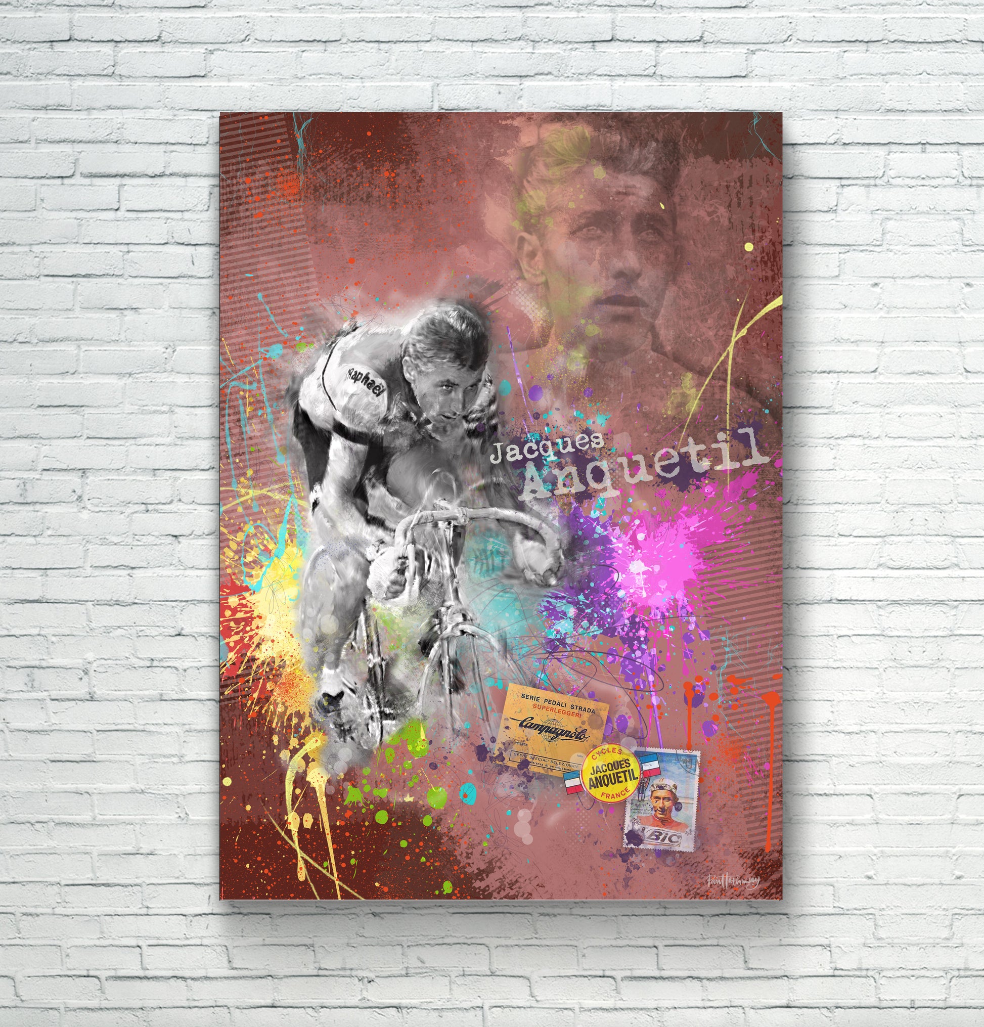 jaques anquetil, cycling poster