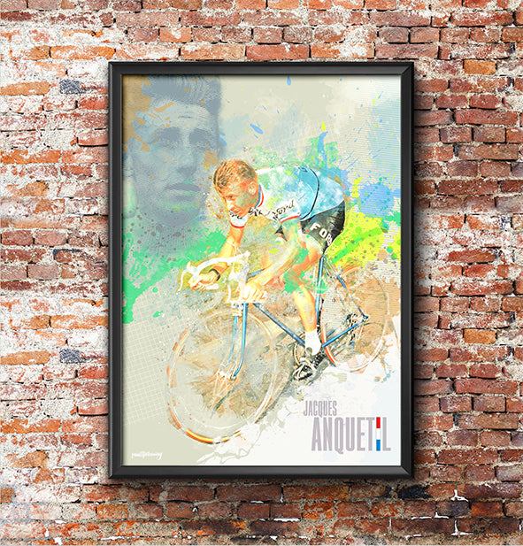 jaques anquetil, tour de france poster