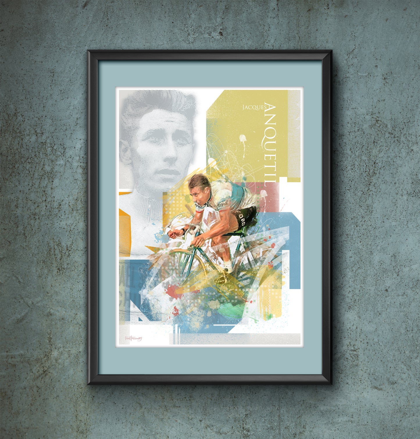 Jacques Anquetil - Cycling Art Print - Option 2