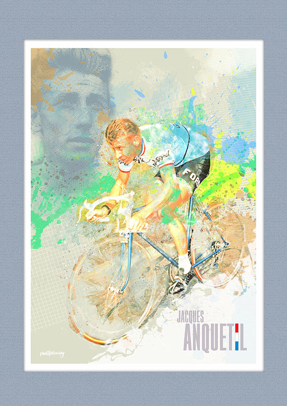 Jacques Anquetil - Cycling Art Print - Option 1