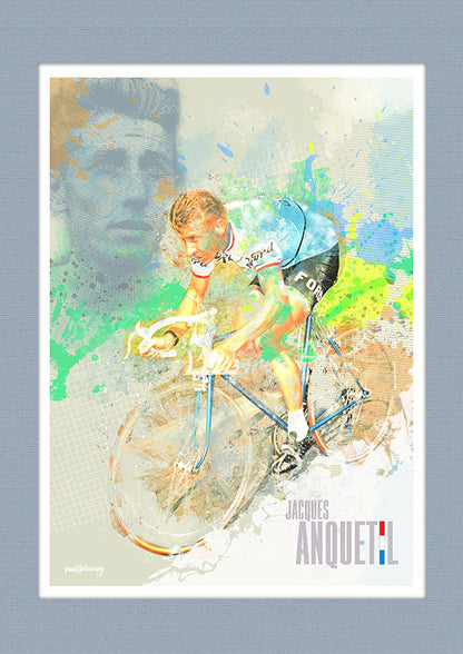 Jacques Anquetil - Cycling Art Print - Option 1