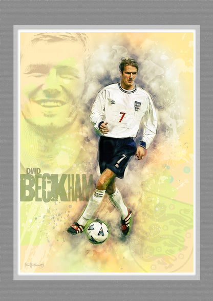 David Beckham, Manchester United - Football Art Print