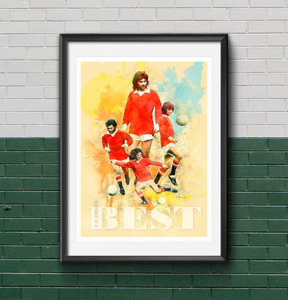 George Best, Man United - Football Art Print - Option 1