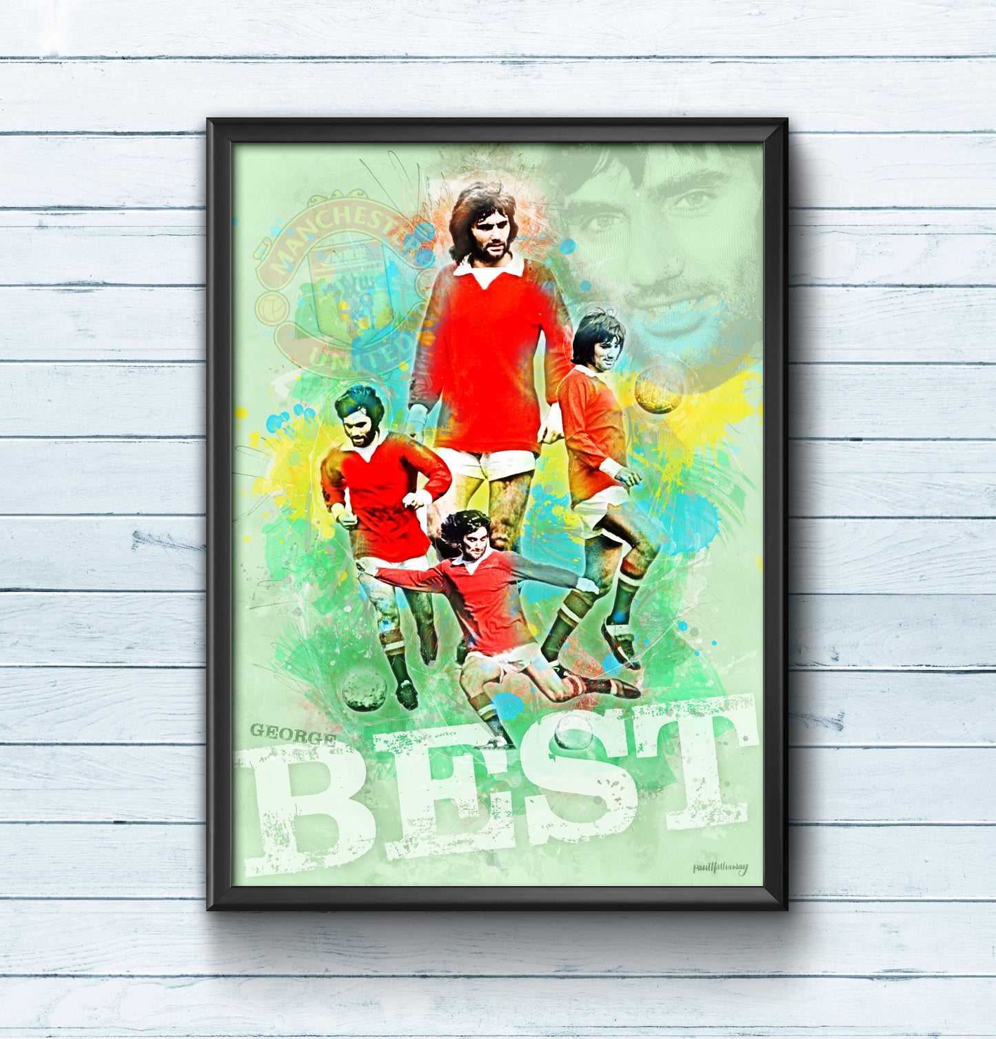 George Best, Man United - Football Art Print - Option 2