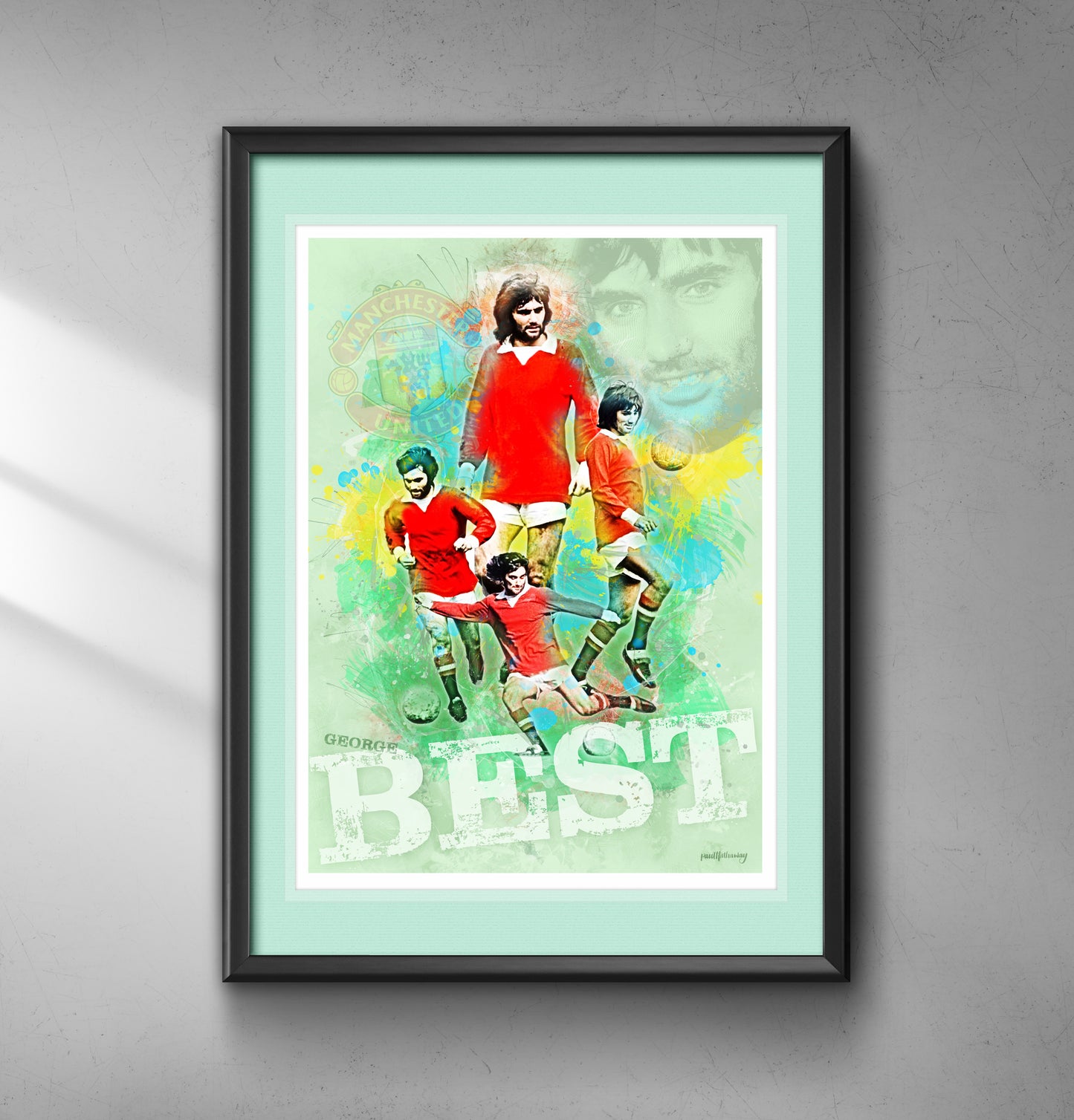 George Best, Man United - Football Art Print - Option 2
